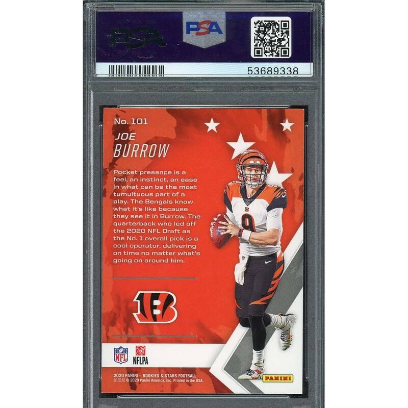 Joe Burrow 2020 Panini Rookies & Stars Football Rookie Card #101 PSA 9 - 8'6" x 11'6"