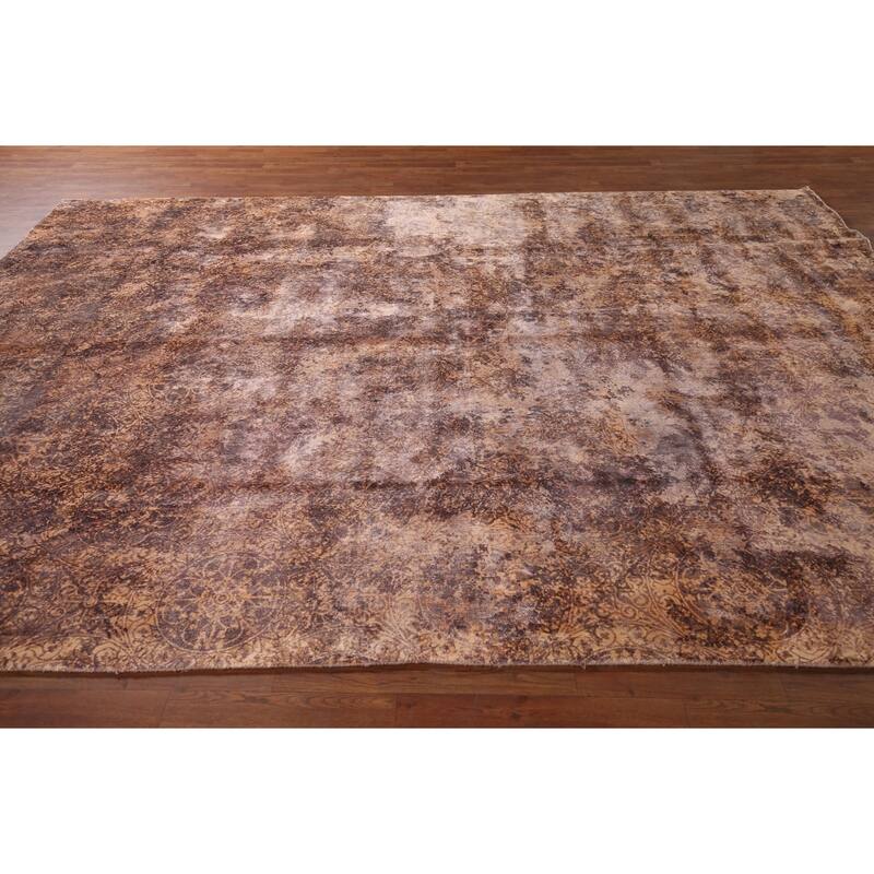 Abstract Indian Area Rug Hand-Knotted Wool Carpet - 8'2"x 11'5"