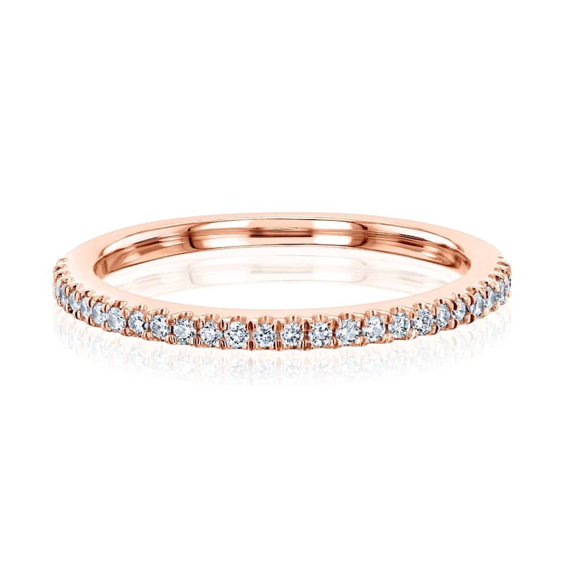 Kobelli Petite Collection 1/6 Carat Lab Grown Diamond 14k Solid Gold Wedding Ring (DEF/VS) - 5 - Rose