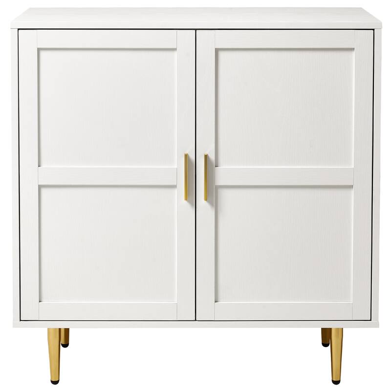 2-Door Storage Cabinet with Adjustable Shelves - White