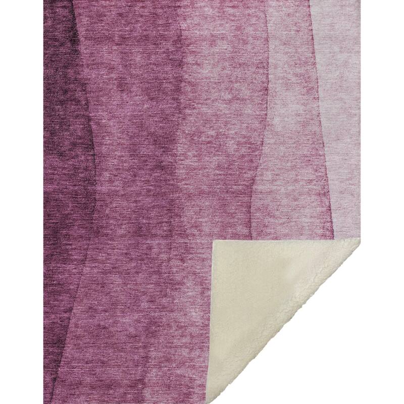 Premium Machine Washable Modern Ombre Sherpa Throw Blanket