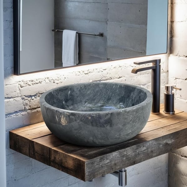 Dark Grey Marble Vessel Sink