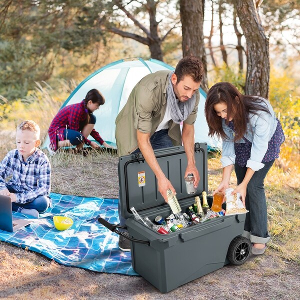 75 Quart Portable Cooler Rotomolded Ice Chest with Handles and