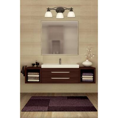 Westinghouse Elvaston Three-Light Indoor Wall Fixture, Oil Rubbed Bronze Finish with Frosted Glass - 3-Light