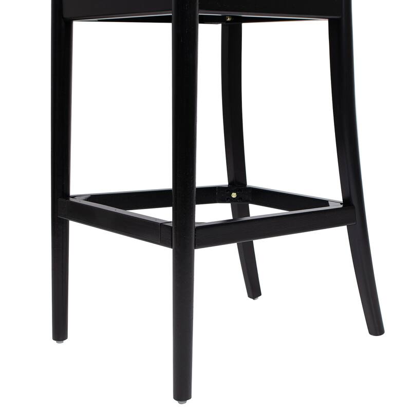 Curved Back Cane Rattan Bar Stool