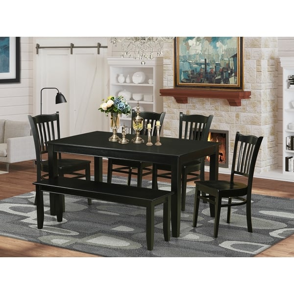 Shop Black Rubberwood 6 Piece Dining Room Set Overstock 12027974