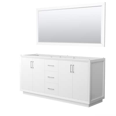 Strada 72-Inch Double Vanity Cabinet, 70-Inch Mirror