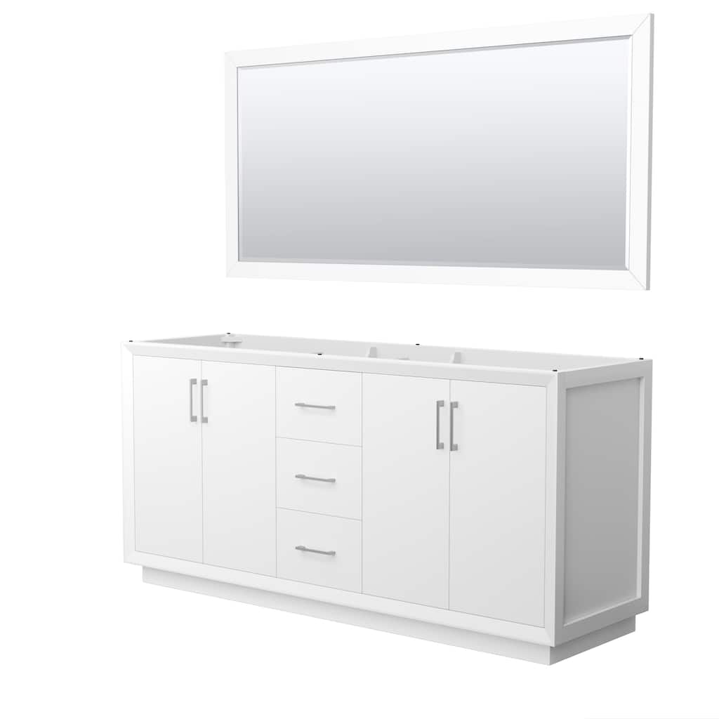 Strada 72-Inch Double Vanity Cabinet, 70-Inch Mirror
