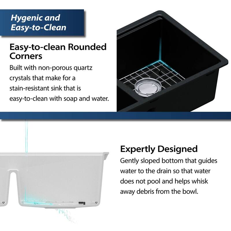 Karran QUWS-880 Undermount 32-1/2 in. Double Equal 50/50 Bowl Workstation Kitchen Sink