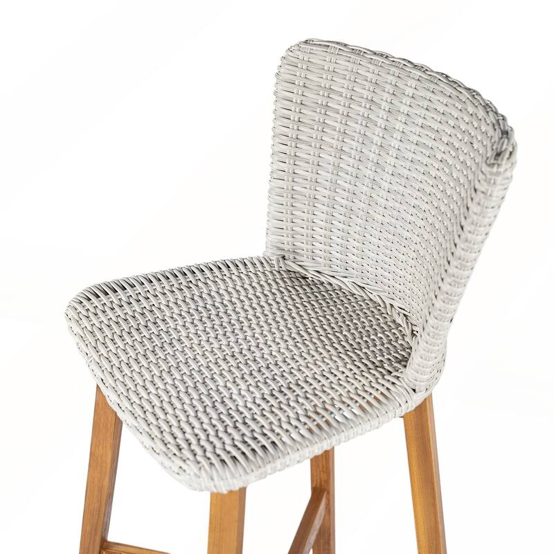 Outdoor Bar Stool with Wicker Set of 2