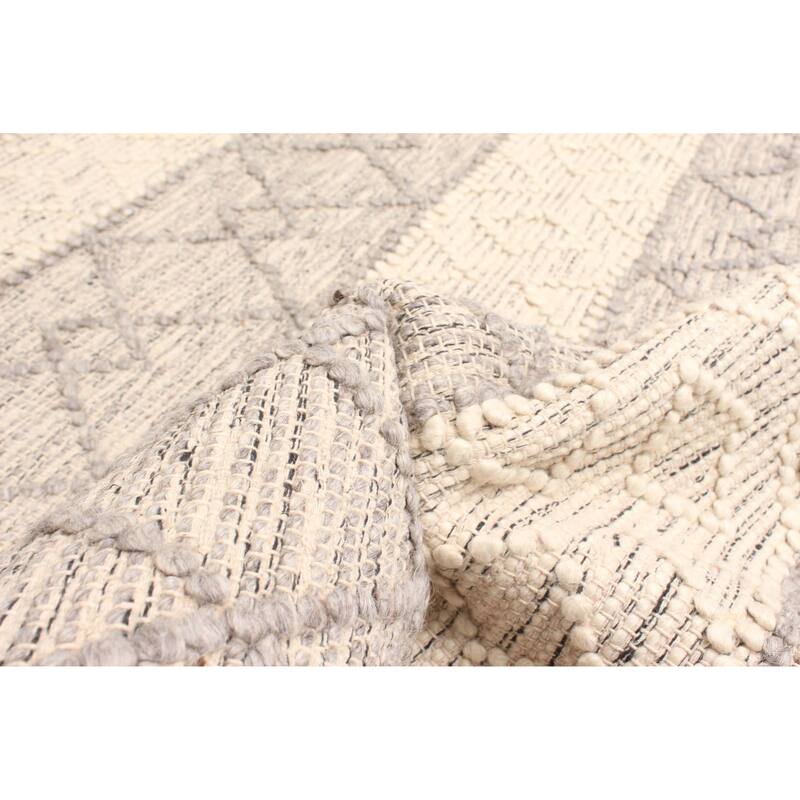 ECARPETGALLERY Braid weave Sienna Cream Wool Rug - 5'0 x 7'3