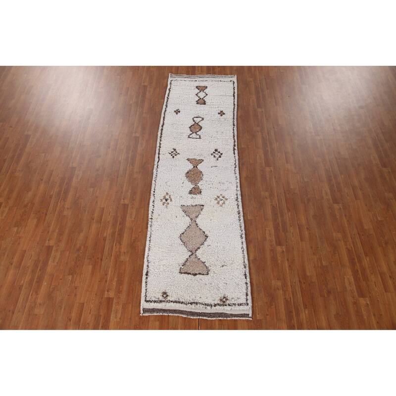 Tribal Anatolian Oriental Runner Rug Hand-knotted Wool Carpet - 3'2"x 10'11"