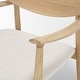 preview thumbnail 9 of 10, Mercana Haggen Light Brown Oak Wood w/ Cream Fabric Accent Chair - 27.6L x 26.8W x 28.4H