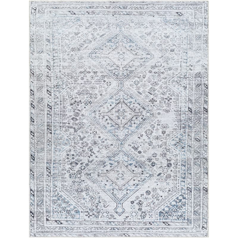 Livabliss Traditional Amelie Medallion Washable Area Rug
