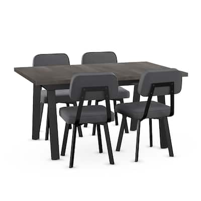 Amisco Kane Extendable Table-Clarkson Chairs 5 Pieces Dining Set