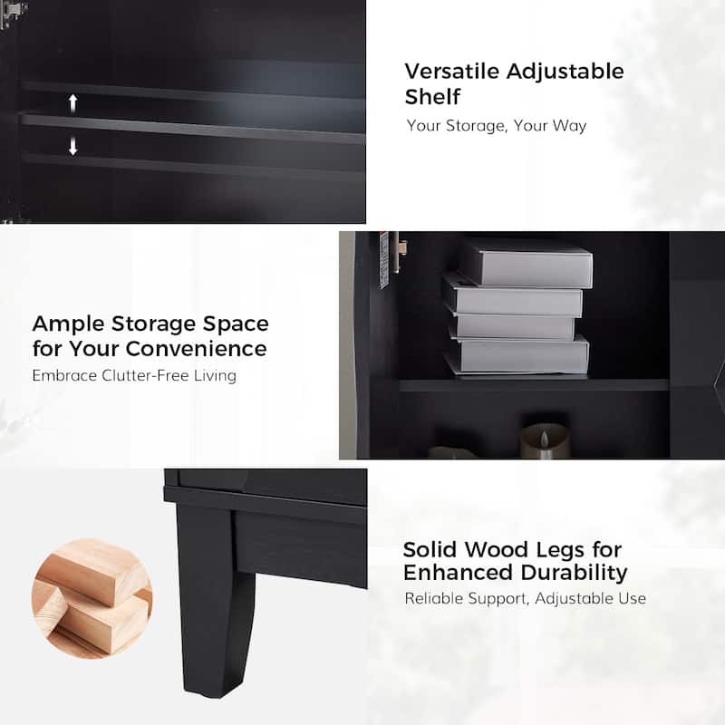 Martina Modern 2-door Ample Storage Cabinet With Adjustable Shelves By HULALA HOME