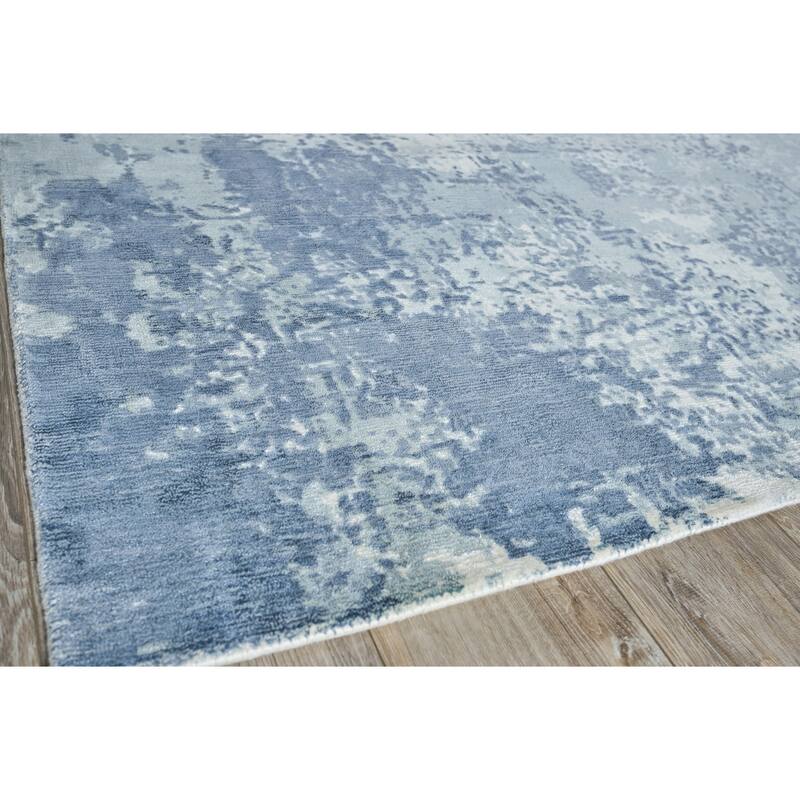 EXQUISITE RUGS Laguna Hand-loomed Wool/Bamboo Silk Blue/Multi Area Rug.