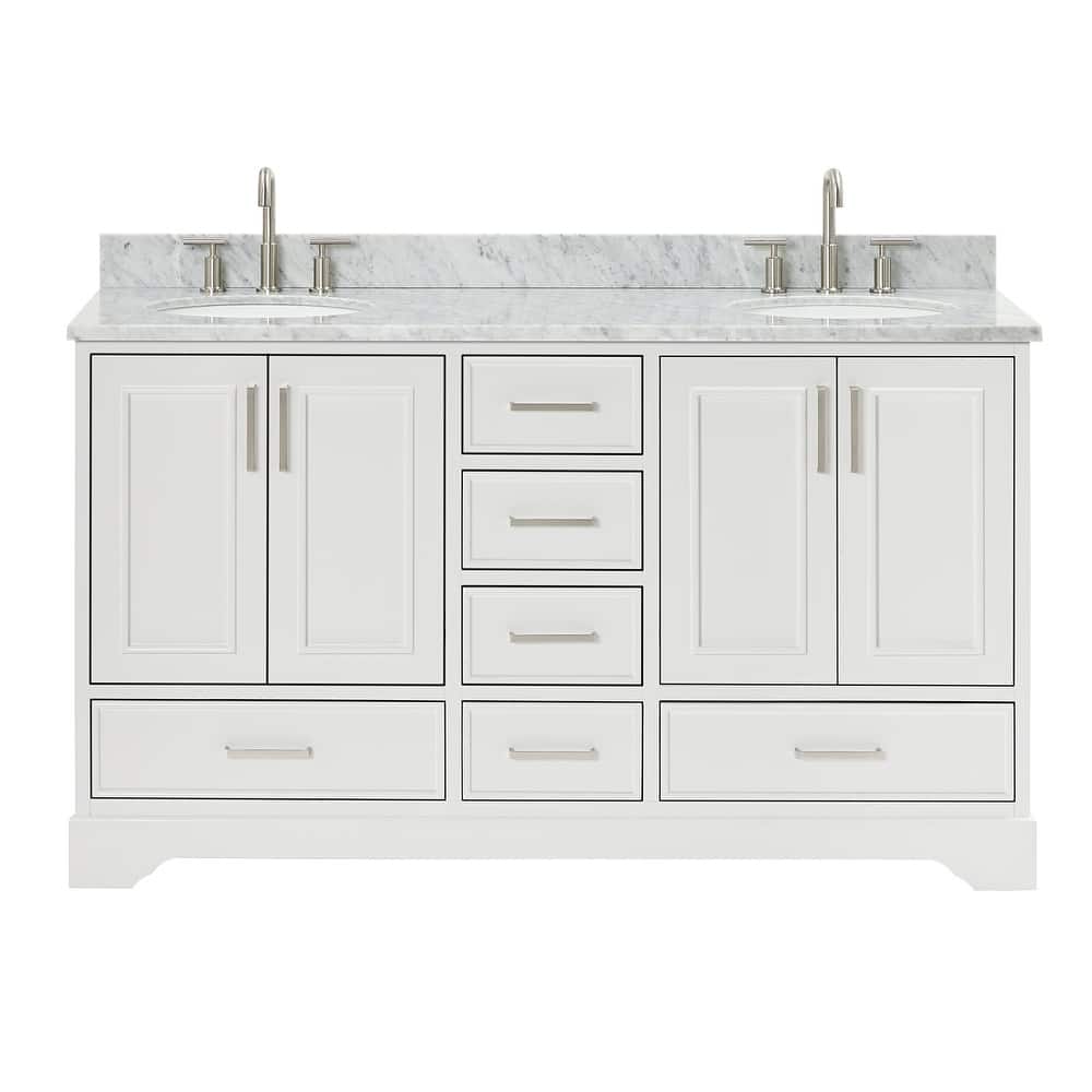 Ariel M061DCW2OVO Stafford 60" Free Standing Double Basin Vanity Set