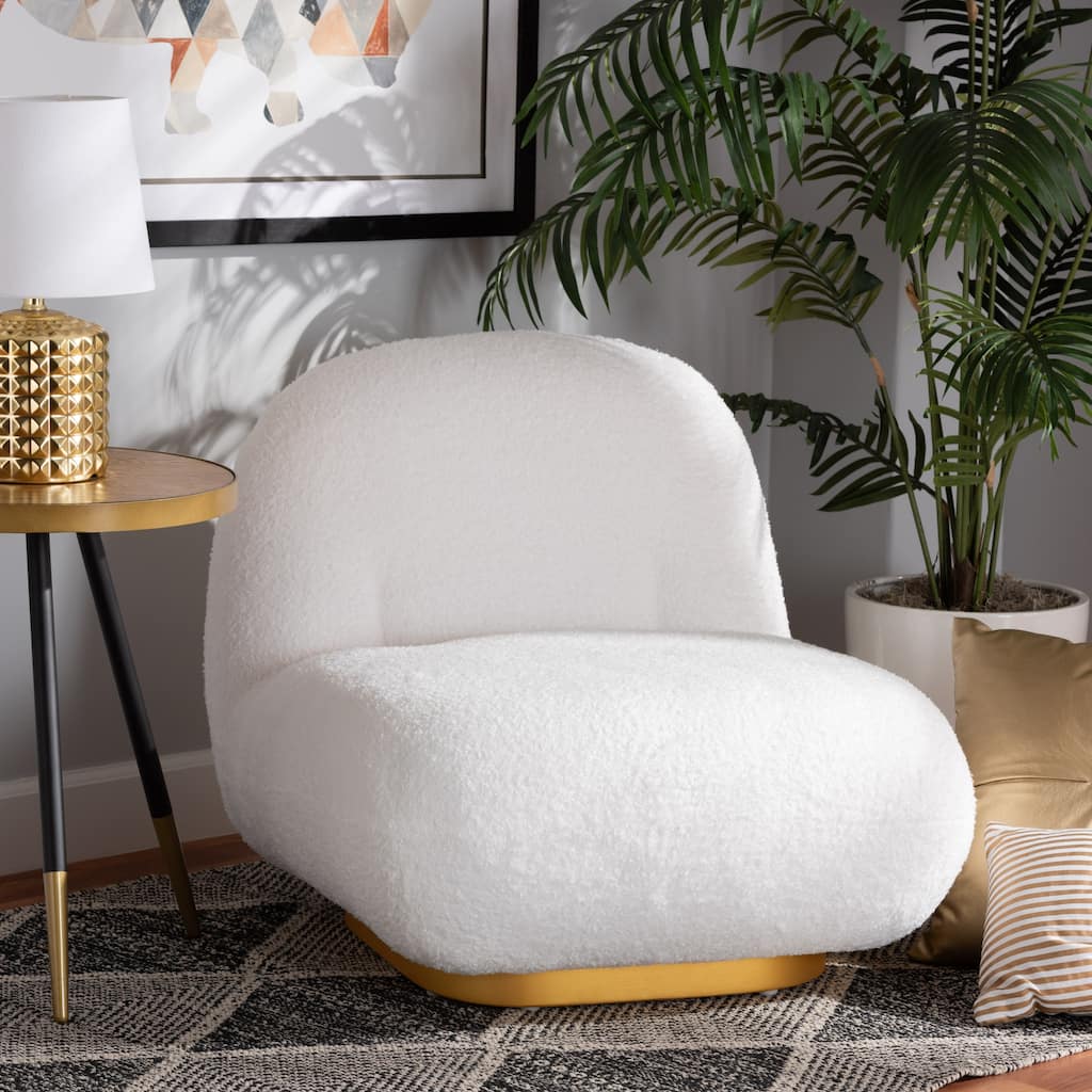Paiva Contemporary White Boucle fabric Upholstered Accent Chair