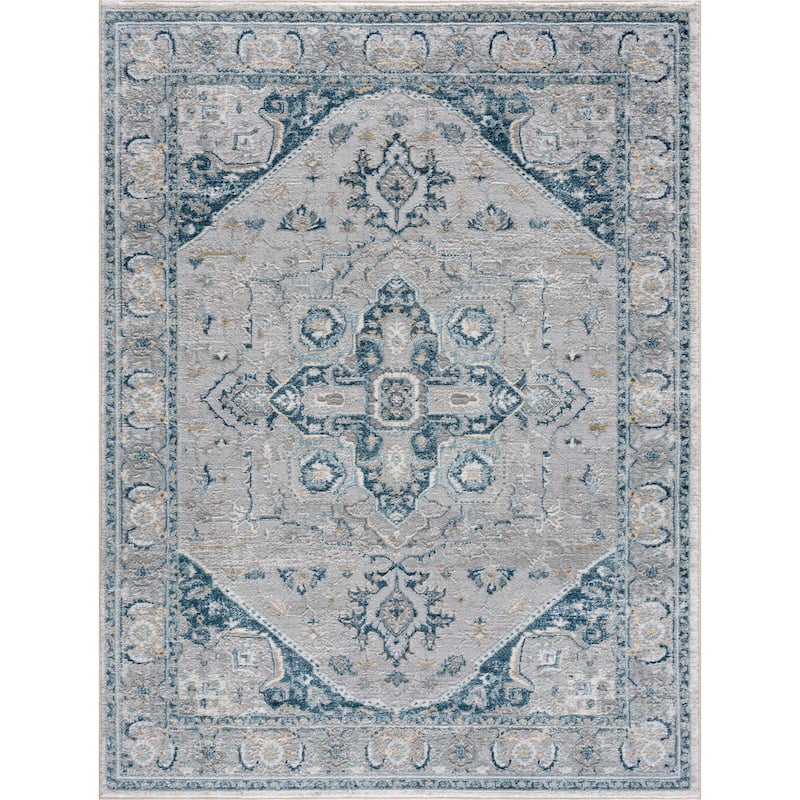 Hauteloom Liverpool Living Room, Bedroom Area Rug - Traditional - Charcoal,Medium Gray,Light Gray - 2' x 3'