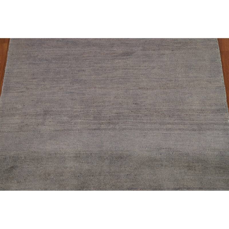 Gray Gabbeh Oriental Foyer Rug Hand-Knotted Wool Carpet - 2'7"x 3'11"