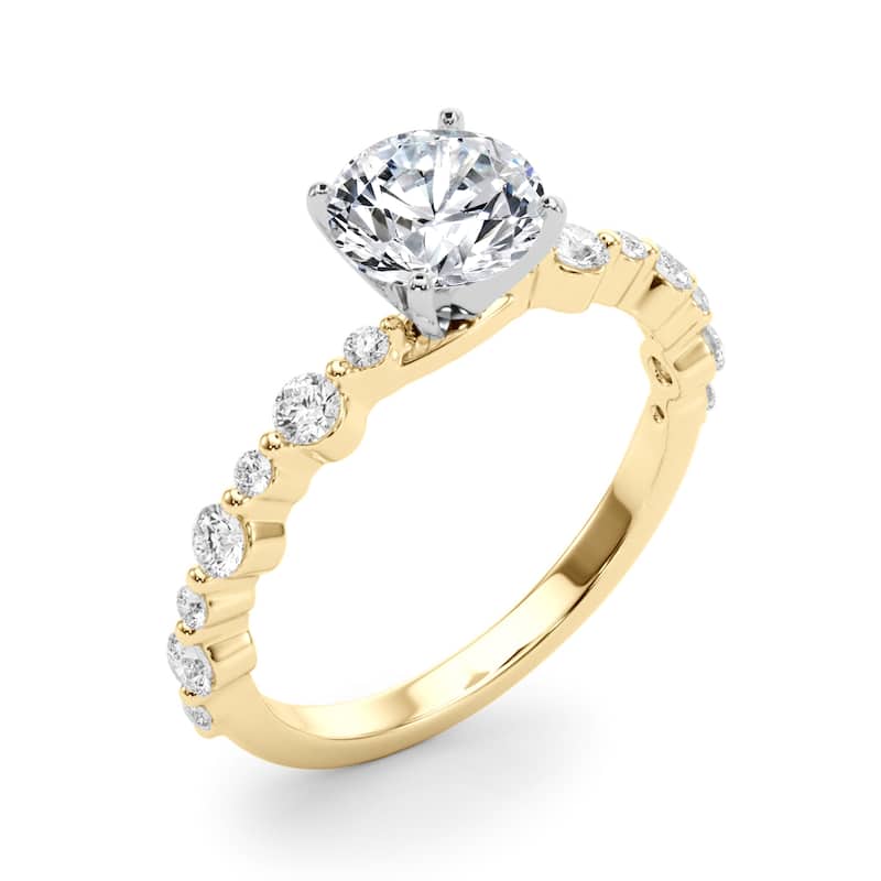 Auriya 14k Yellow Gold Lab Grown Round Diamond Engagement Ring 0.50 to 5.00 ct. tw. (F-G VS)