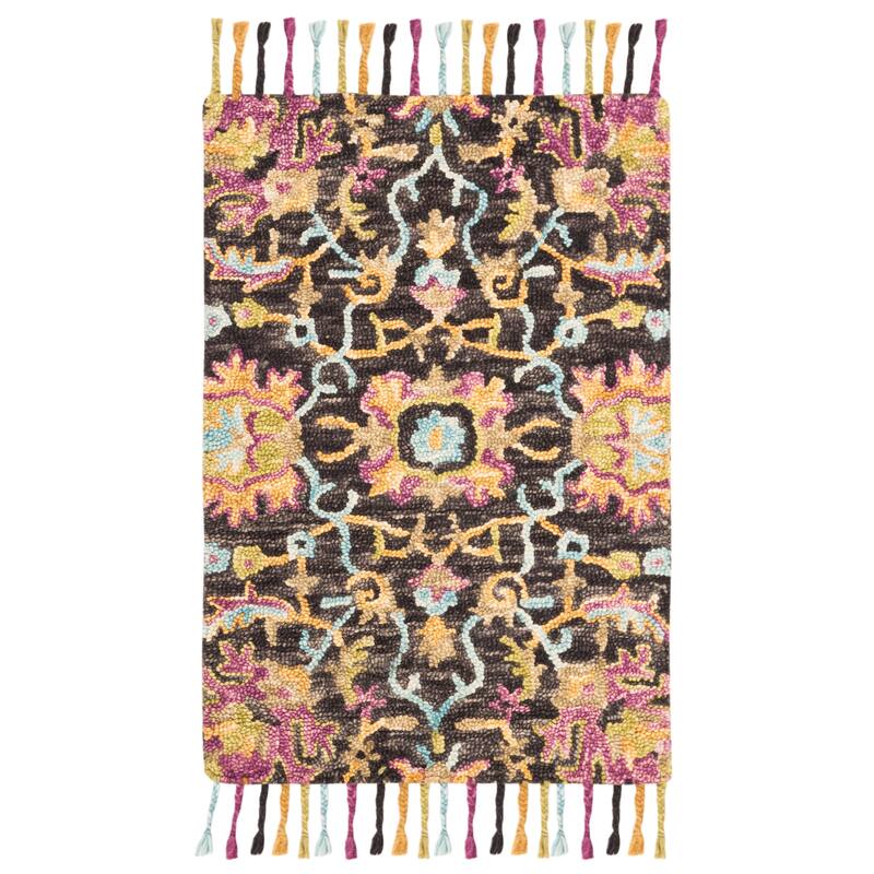 SAFAVIEH Handmade Blossom Veroonika Modern Floral Wool Rug - 2' x 3' - Charcoal/Multi
