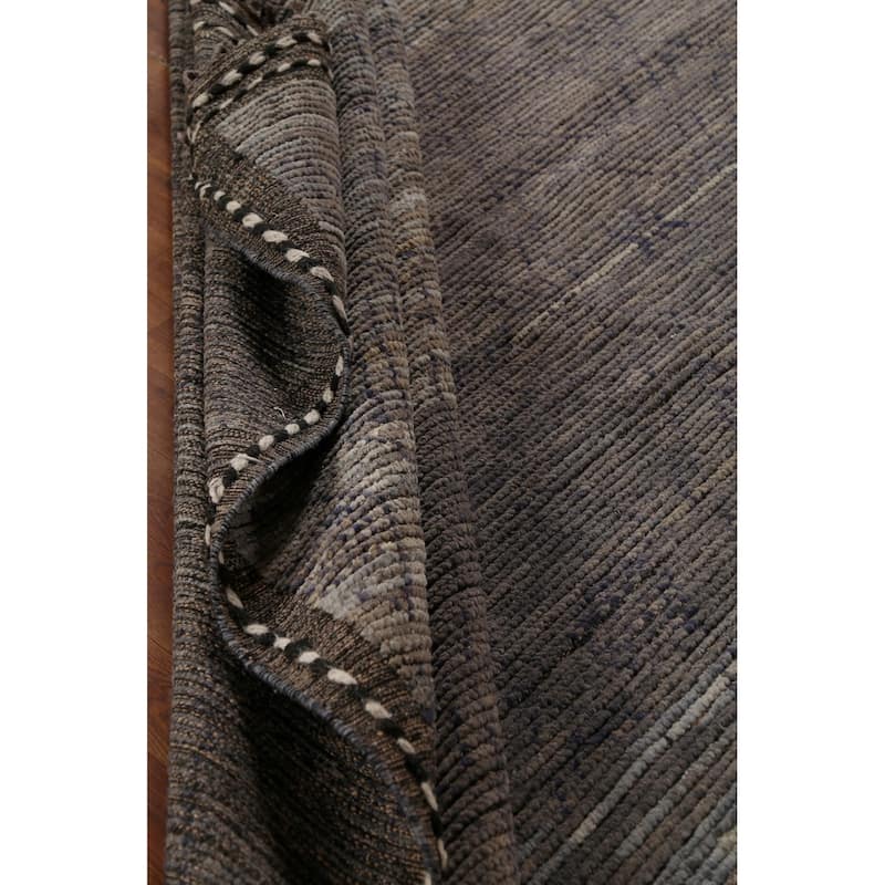 All-Over Trellis Moroccan Abstract Area Rug Hand-Knotted Wool Carpet - 9'1"x 13'4"