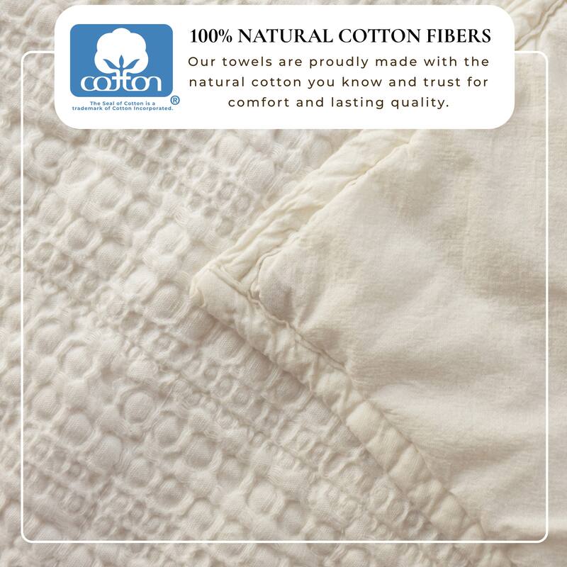 Linery & Co. 100% Cotton Honeycomb Waffle Garment Washed Quilt Set.