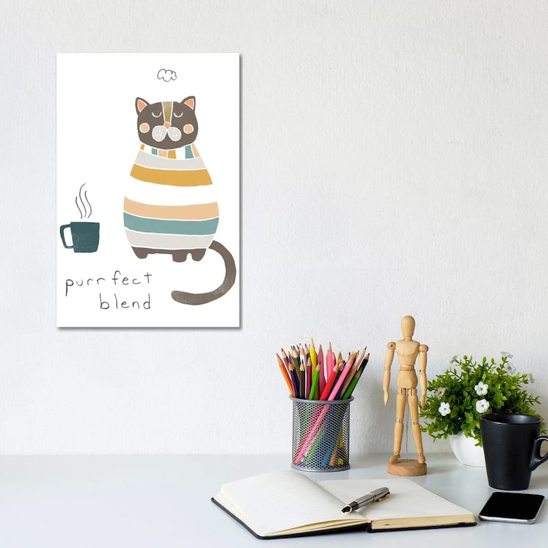 iCanvas "Coffee Cats IV" by June Erica Vess Canvas Print - 12x8x0.75