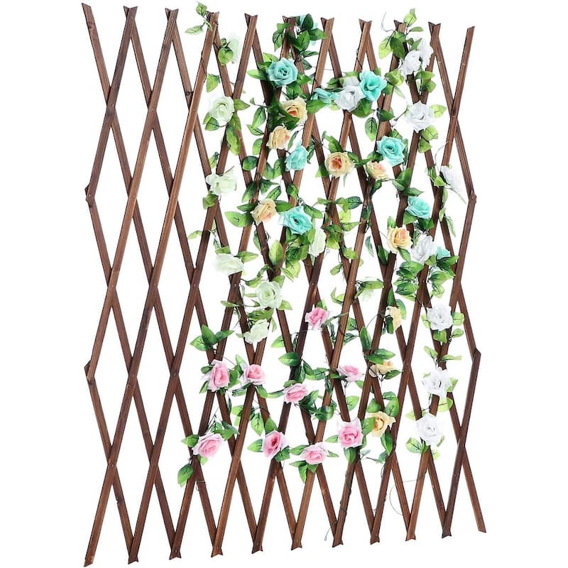 Nature Wood Trellis, Expandable Wall Lattice Panels for Outside
