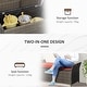 preview thumbnail 6 of 13, Outsunny 27 Gallon Patio Wicker Storage Bench, Outdoor PE Rattan Patio Furniture, Two-In-One Large Capacity Footstool