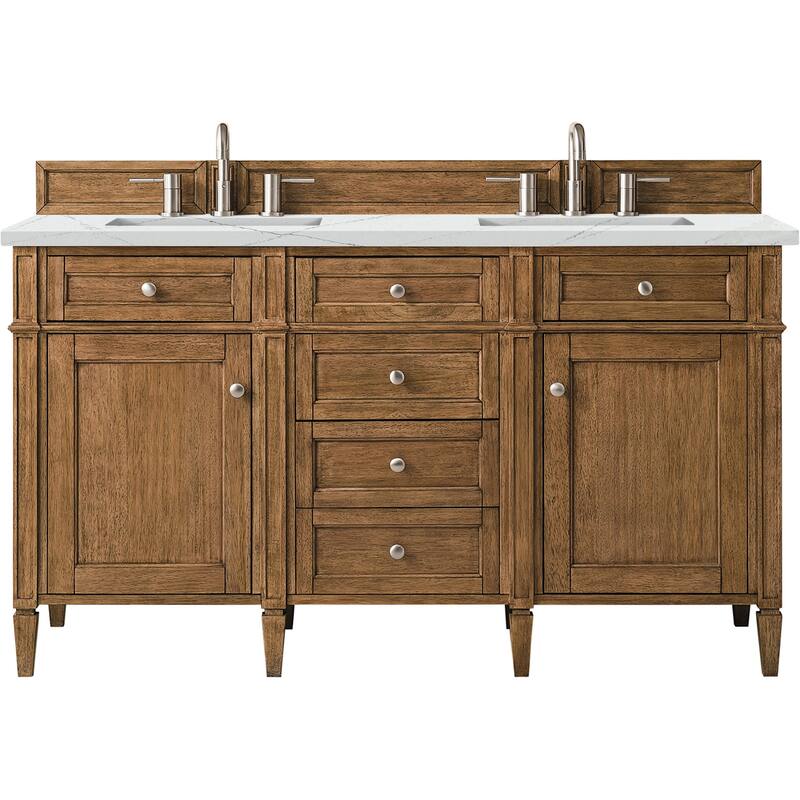 James Martin Vanities 650-V60D-FENC Brittany 60" Free Standing Double - Saddle Brown