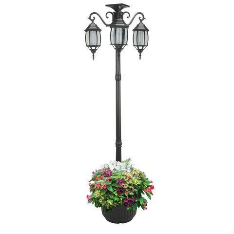 Madison Solar Lamp Post and Planter