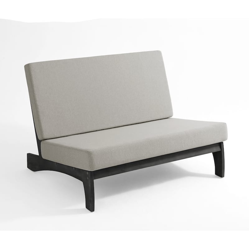Outdoor Furniture Teak Wood Armless Loveseat Sofa With Cushion