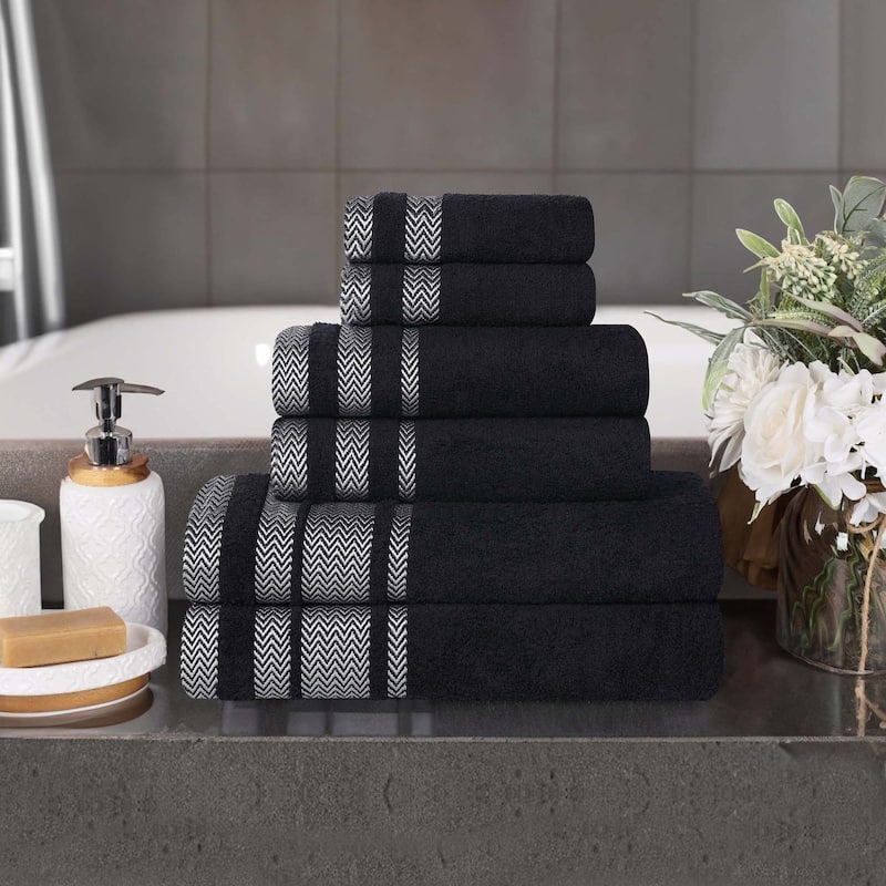 Superior Hays Cotton Medium Weight 6 Piece Bathroom Towel Set