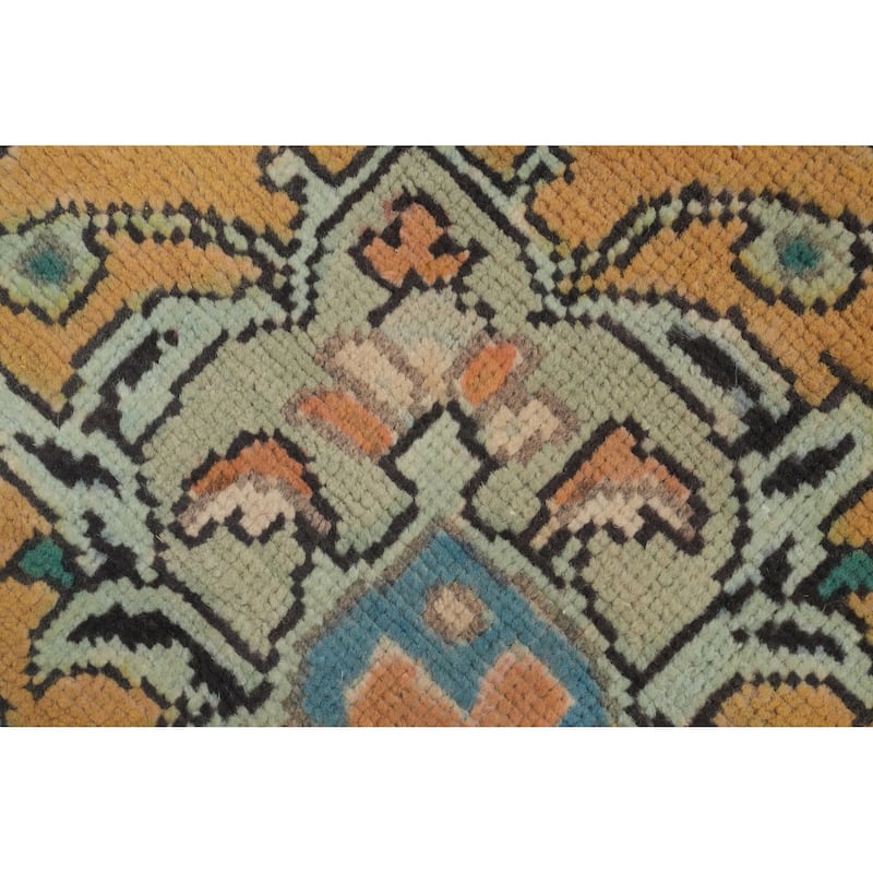 Hand Knotted Oriental 100% Wool Carpet Traditional Floral Oranges & Rust Tabriz Area Rug - 10' 3'' X 6' 9''