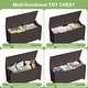preview thumbnail 21 of 38, Kids Wooden Toy Box Storage with Safety Hinged Lid