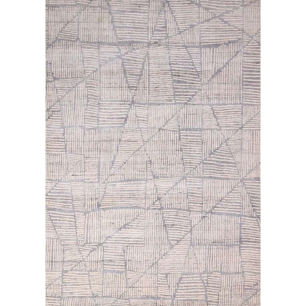 All-Over Modern Area Rug Handmade Abstract Wool Carpet - 5'4" x 7'6"