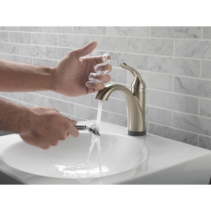Delta Lahara Single Hole Bathroom Faucet with On/Off Touch and