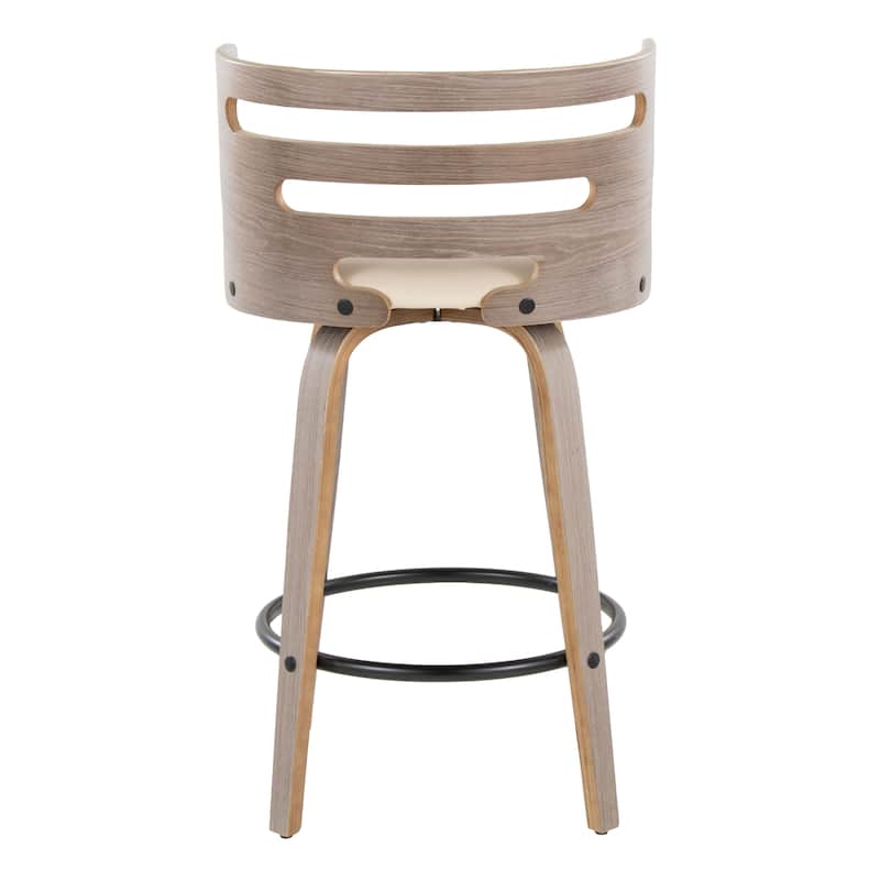 Carson Carrington Cranagh 26" Fixed-Height Counter Stool with Bent Wood Legs (Set of 2)