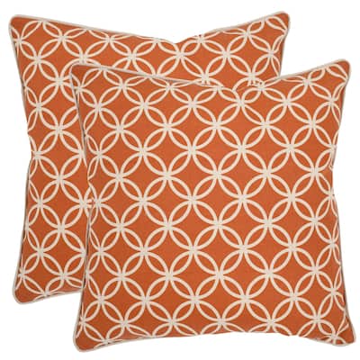 SAFAVIEH Alice 18-inch Brown Feather Decorative Pillows (Set of 2)