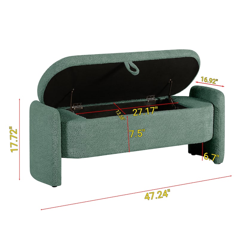 3D Lamb Fleece Fabric Bench