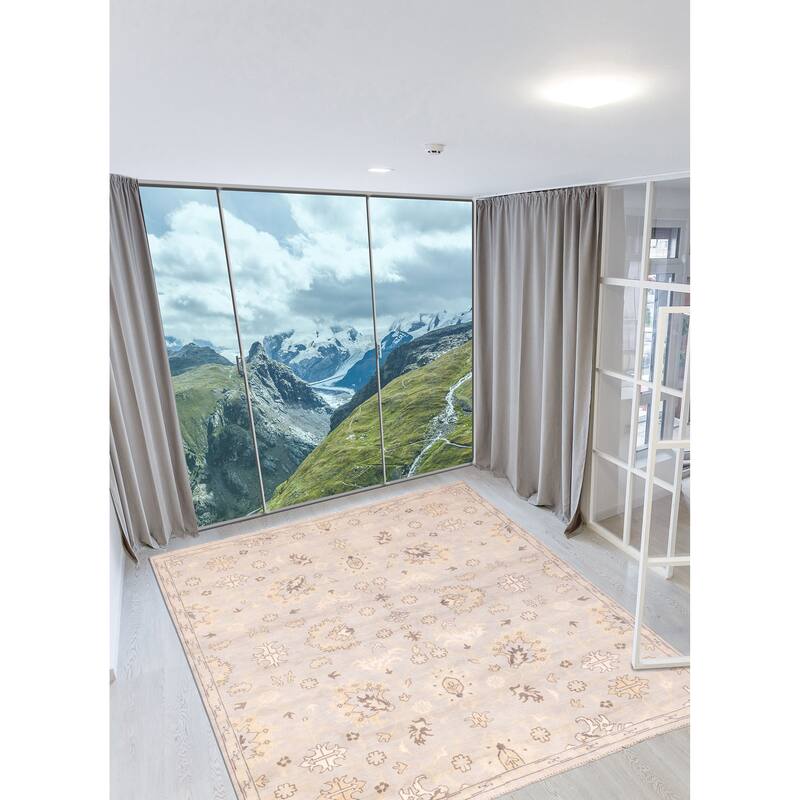 ECARPETGALLERY Hand-knotted Royal Oushak Light Grey Wool Rug - 9'1 x 11'10