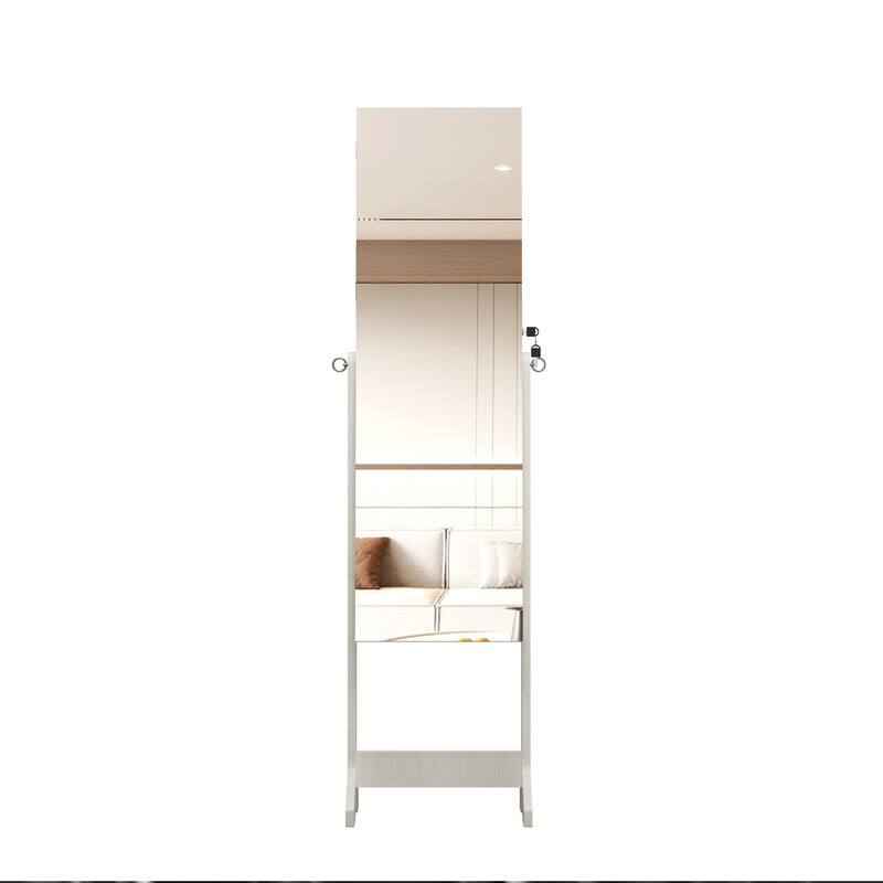 Standing Full Length Mirror Jewelry Cabinet Armoires, Lockable Storage Cabinet