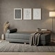 preview thumbnail 6 of 105, Jaxx Alon Daybed - Fold-Out Sleeper Chaise with Premium Memory Foam Queen-Size Mattress - Made in the USA Ultraleather Iron Dark Grey