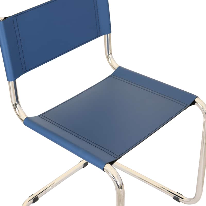Breuer Chair Company Mart Stam Cantilever Side Chair w/ Chrome Frame (Various Bonded Leather Colors)