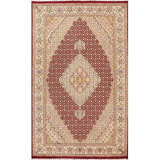 Traditional Tabriz Mahi Oriental Area Rug Hand-knotted Wool Carpet - 5 ...