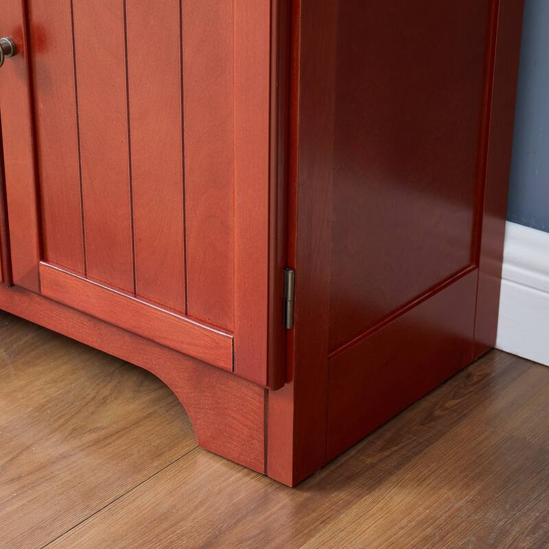 Tall Storage Cabinet Pantry Cabinet with 8 Doors, Corner Cabinet Side Cabinet Hallway Cabinet for Kitchen, Cherry