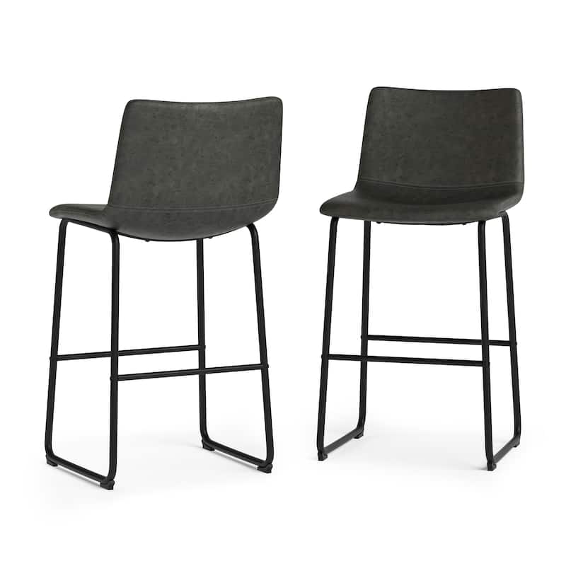 WYNDENHALL Adrienne Mid Century Modern Bar Stool (Set of 2) - 21.53" D x 19.49" W x 39.37"H